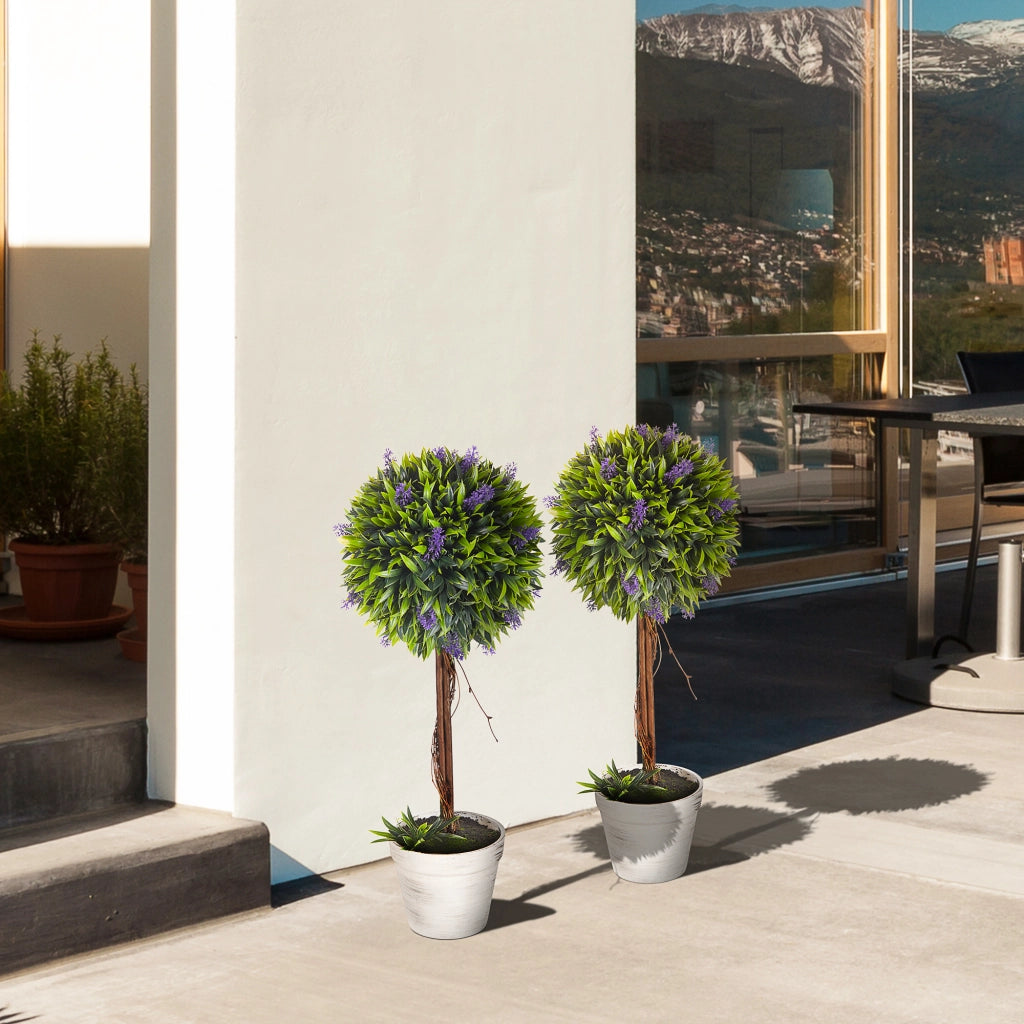2 piante artificiali lavanda con vaso ¨C Minimal ¨C 60 cm verde