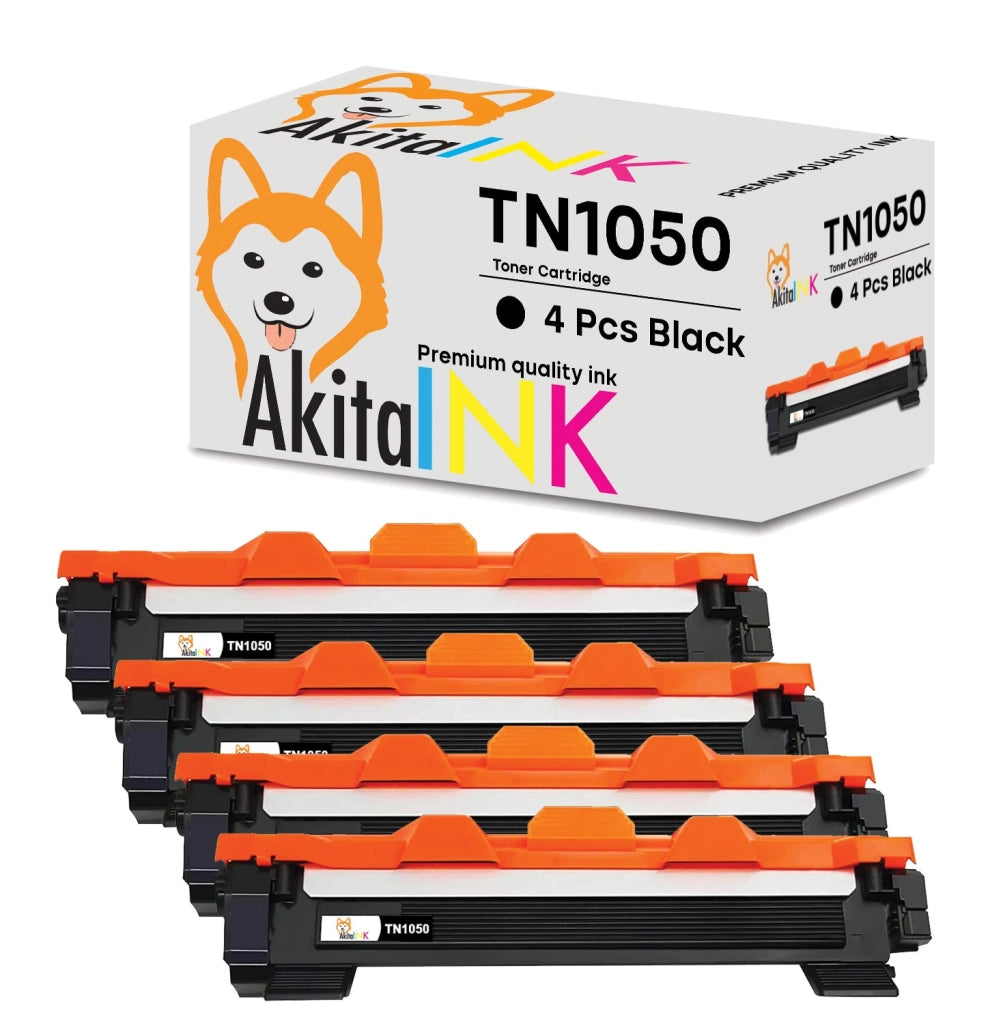 4 Toner Brother TN1050 Compatibili AkitaINK Nero