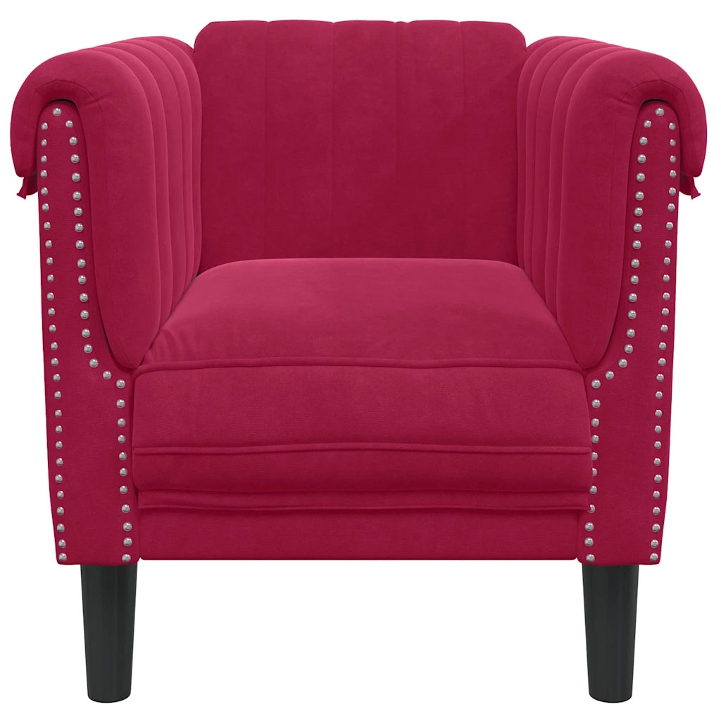 Poltrona Rosso Vino in Velluto 372569