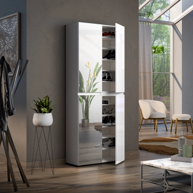 Scarpiera XXL a 4 ante e 2 specchi MISTER Made in Italy cm 80x35x200h