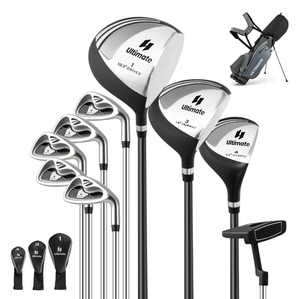 Set con 9 mazze da golf per uomini, Set completo da golf regalo perfetto per golfisti Grigio-Golf