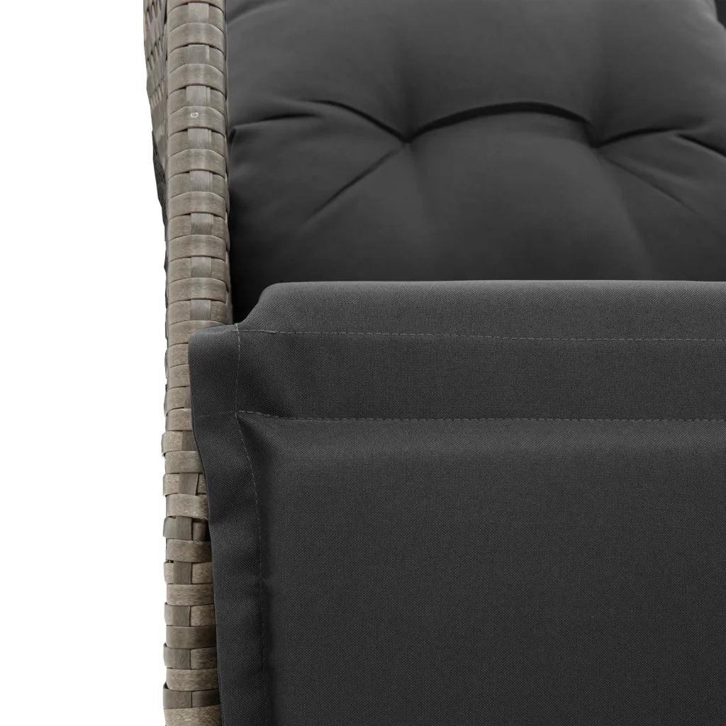 Set Bistrò da Giardino 7 pz con Cuscini in Polyrattan Grigio 3276970