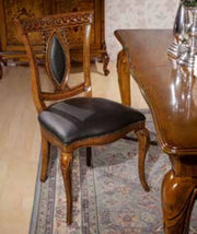 Sedia bassano in legno e pelle nera mod.\"impero\" - Mobili 2G