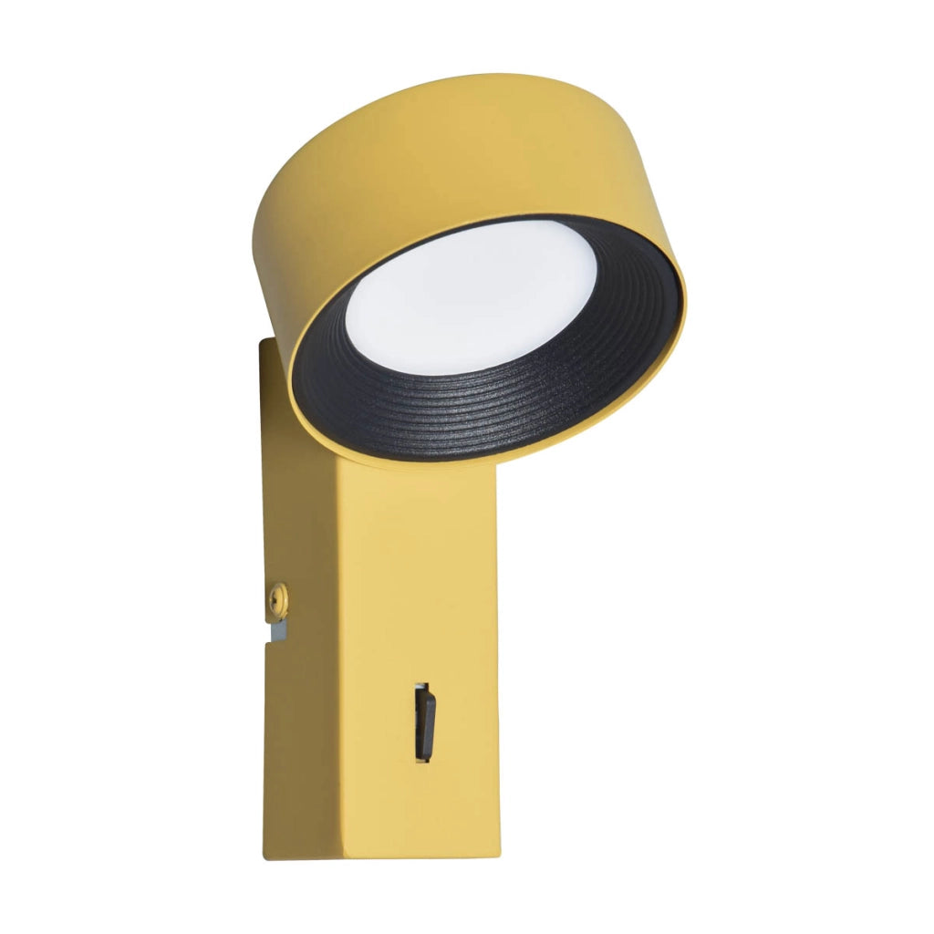 Applique moderna gialla tonda con interruttore LED 1,8W Italux