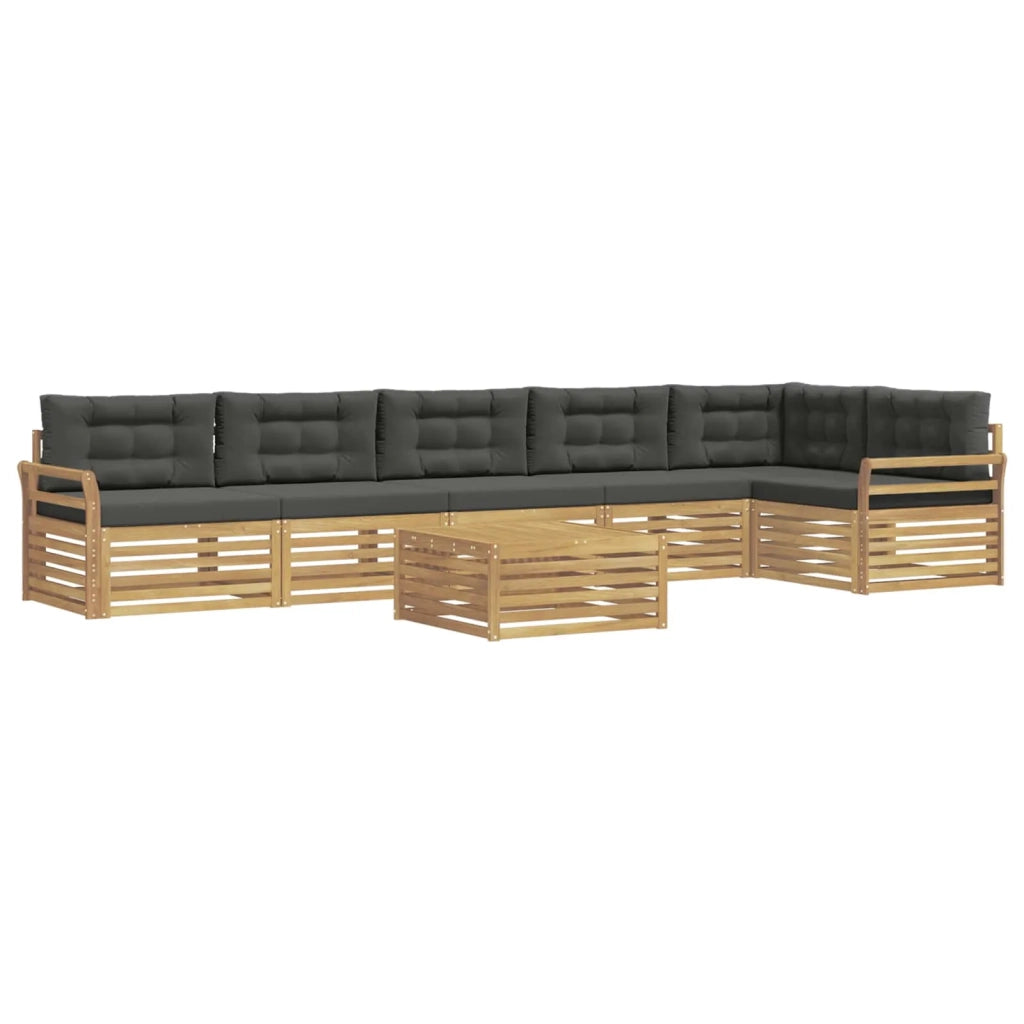 Set di divani da esterno 7 pz Bianco e Antracite Poliestere 3390607