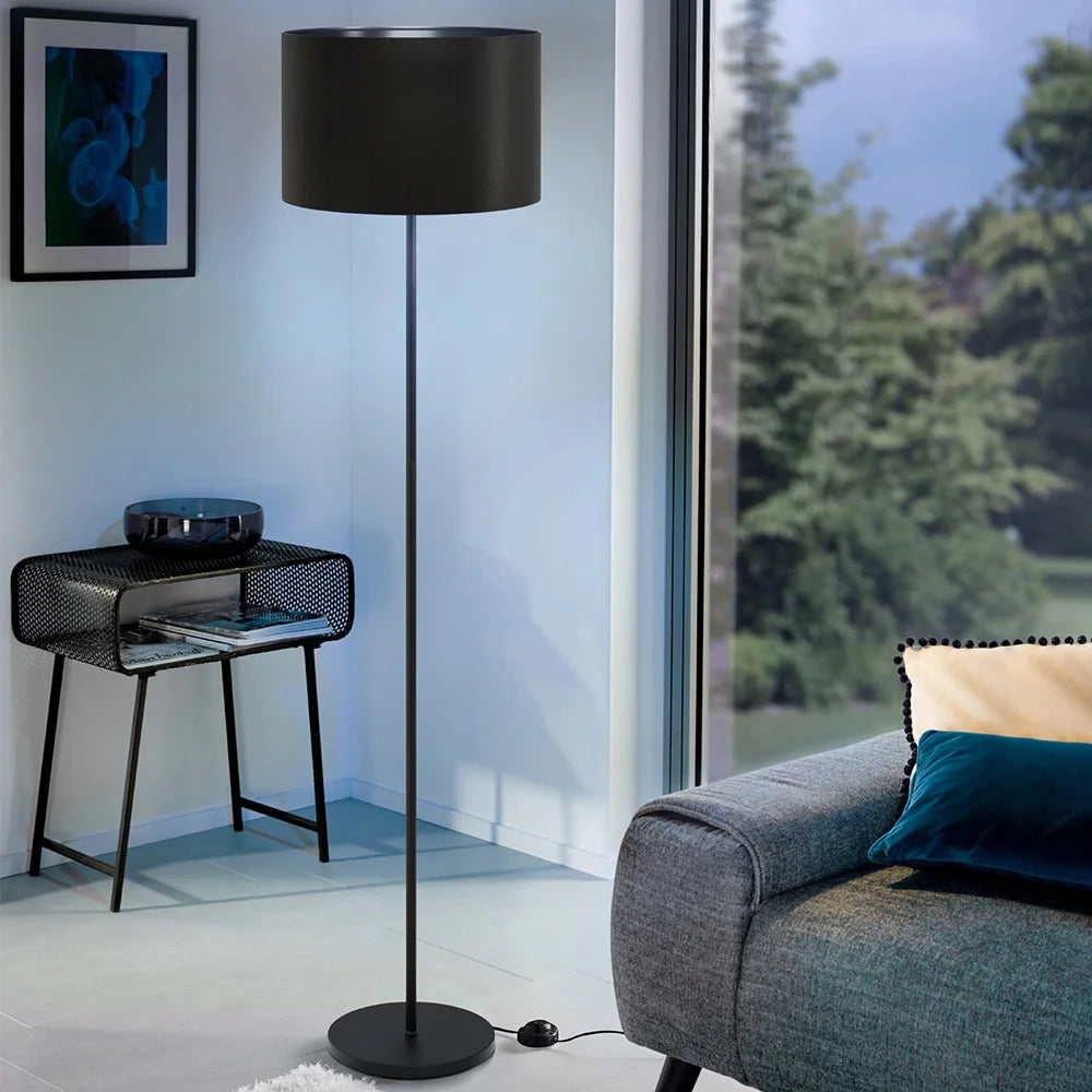 Piantana Moderna Maserlo 1 Luce Acciaio Nero