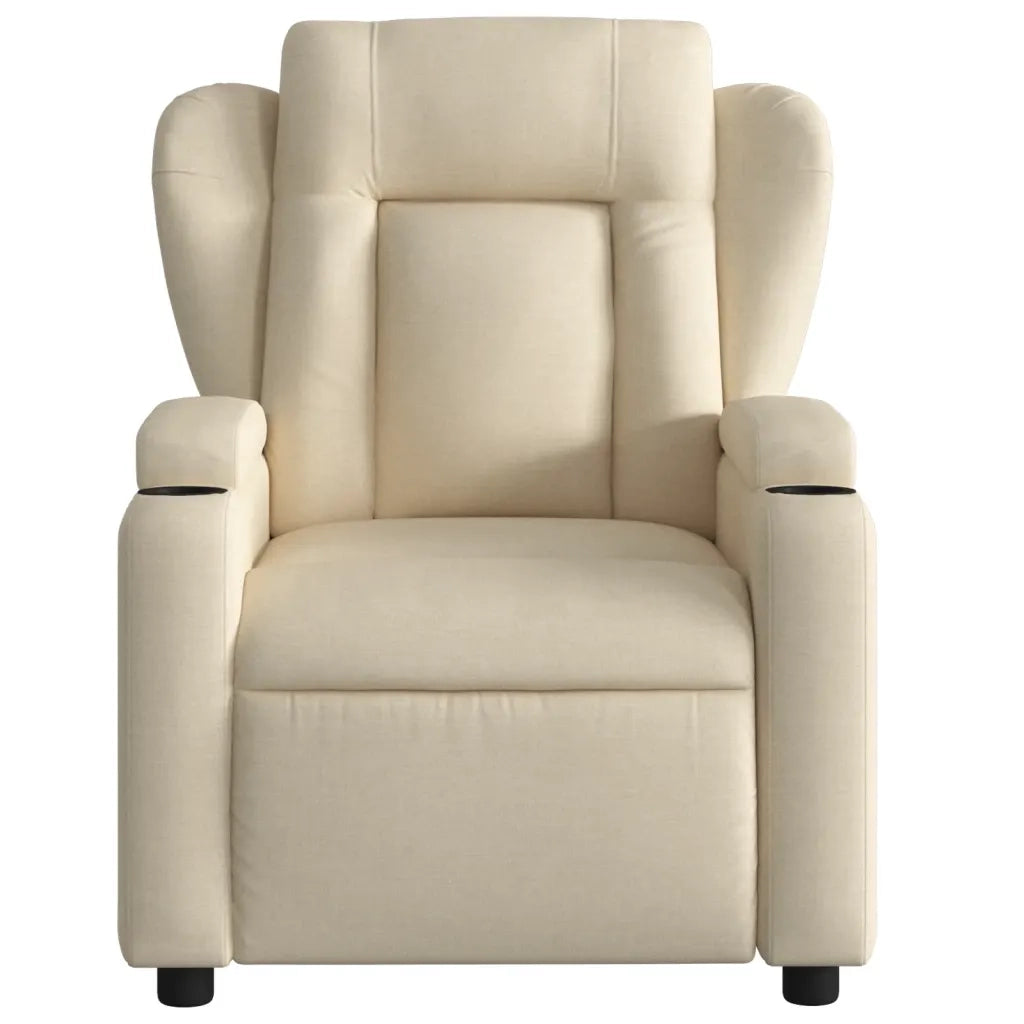 Poltrona reclinabile in tessuto color crema 372412