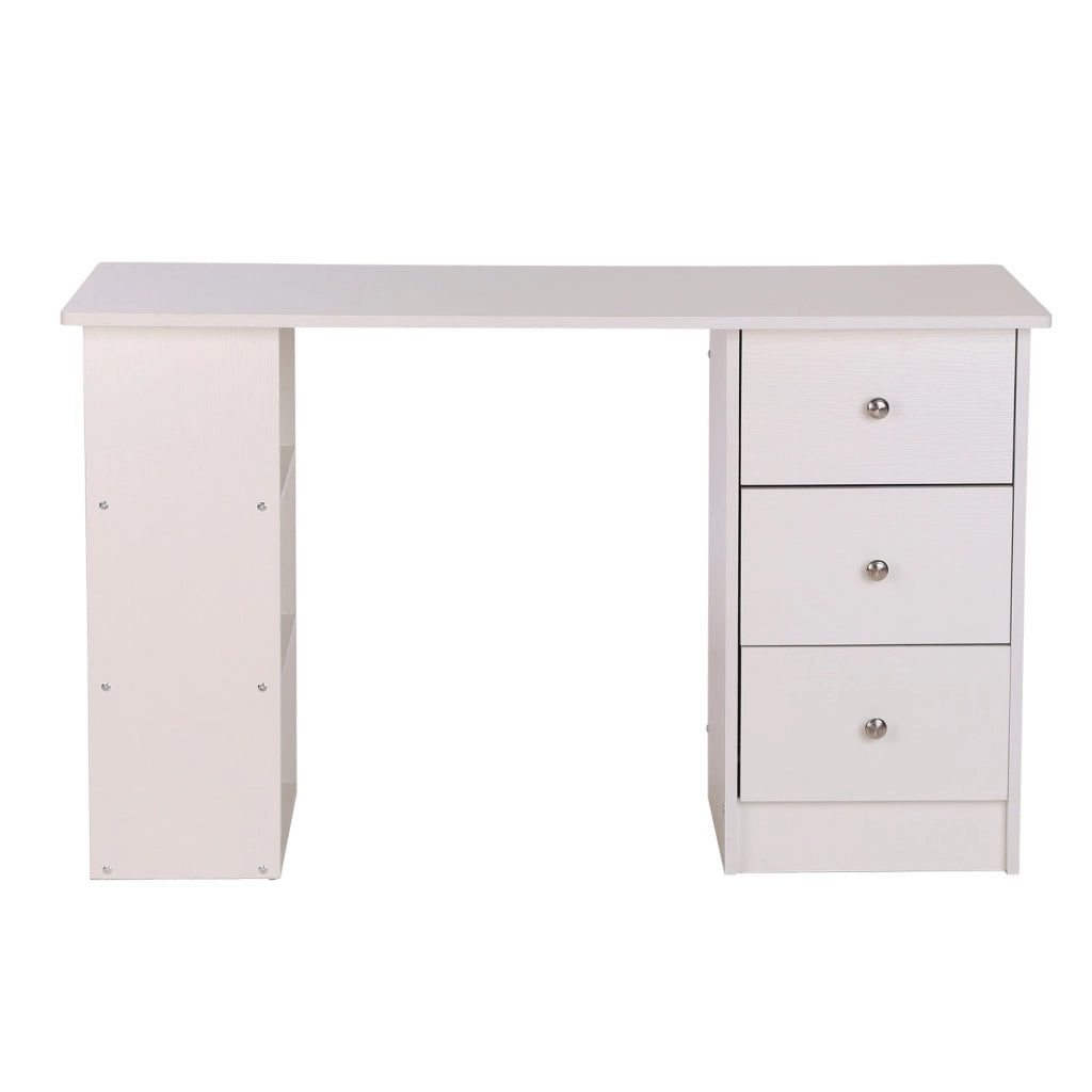 Scrivania con Cassetti e Ripiani Portaoggetti Bianco 120x49x72 cm