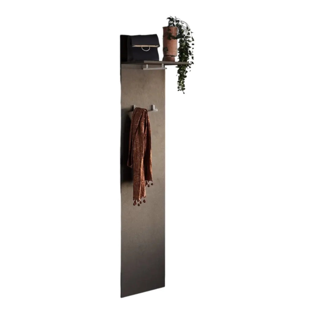 Appendiabiti sospeso KEY – 1 ripiano – Ganci integrati – Marrone – Design moderno