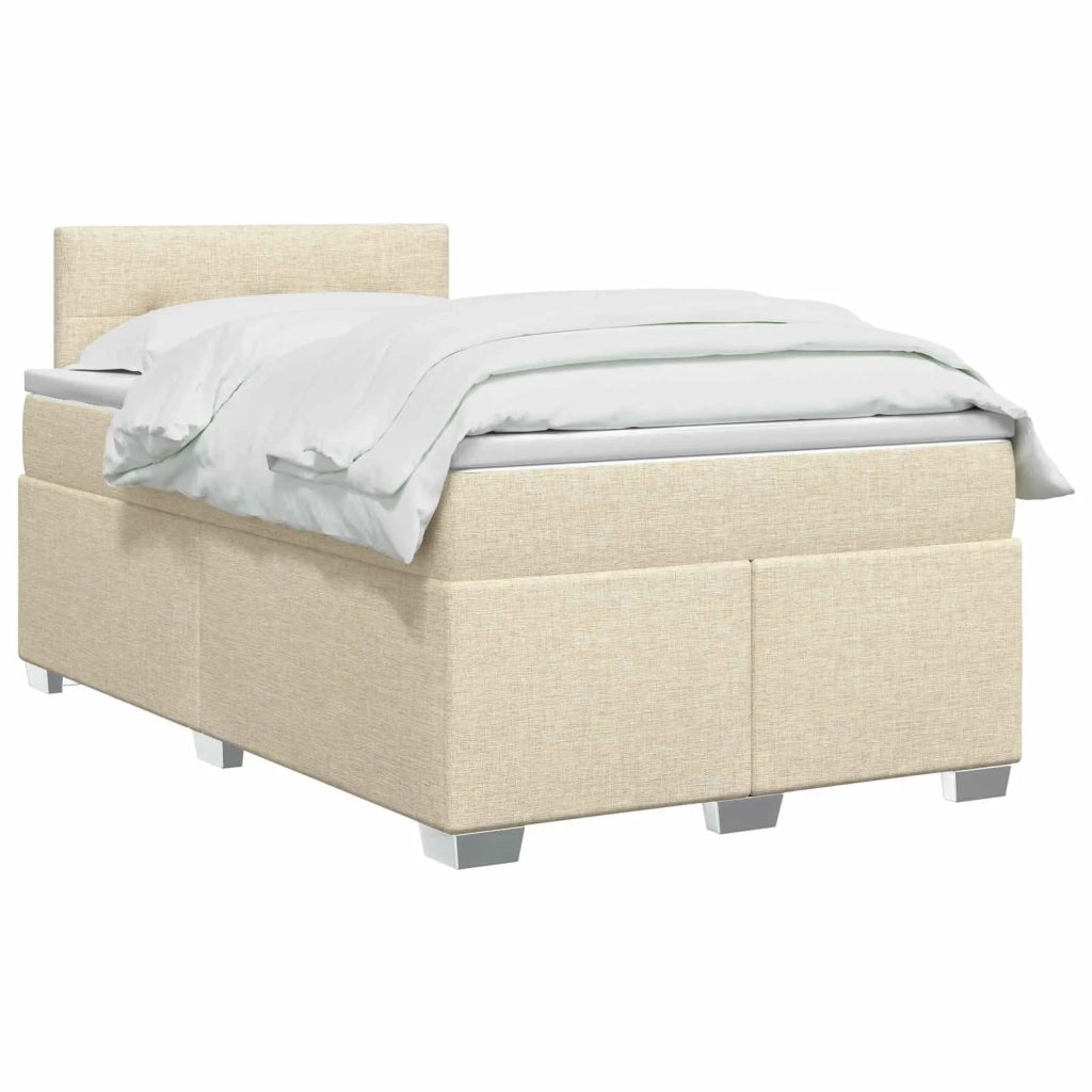 Letto con Box Spring, Materasso e LED Crema 120 x 200 cm 3451922
