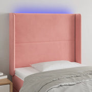 Testiera a LED Nera 93x16x118/128 cm in Velluto 3123949