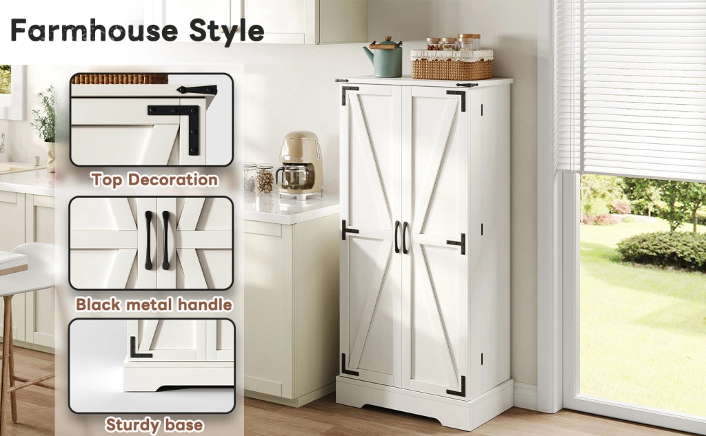 Credenza da Cucina con Ante e Ripiani ¨C MINIMAL ¨C Bianco, 128.5 cm