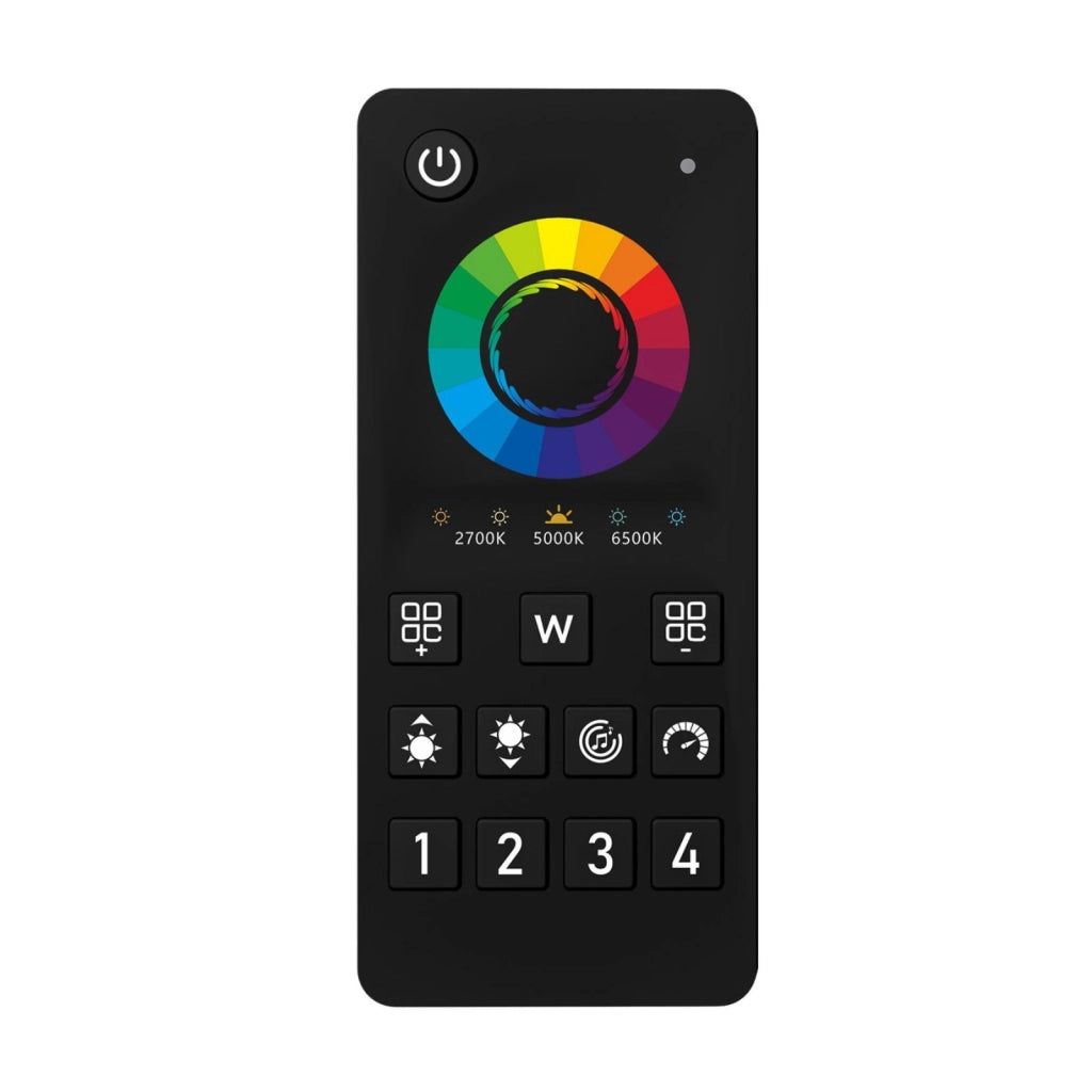 Telecomando RF 2.4G Per Centralina Controller RGBCCT RF 2.4G   3V Con Pile AAA (Escluso)  5 Canali RGBCCT CLC105W Nero
