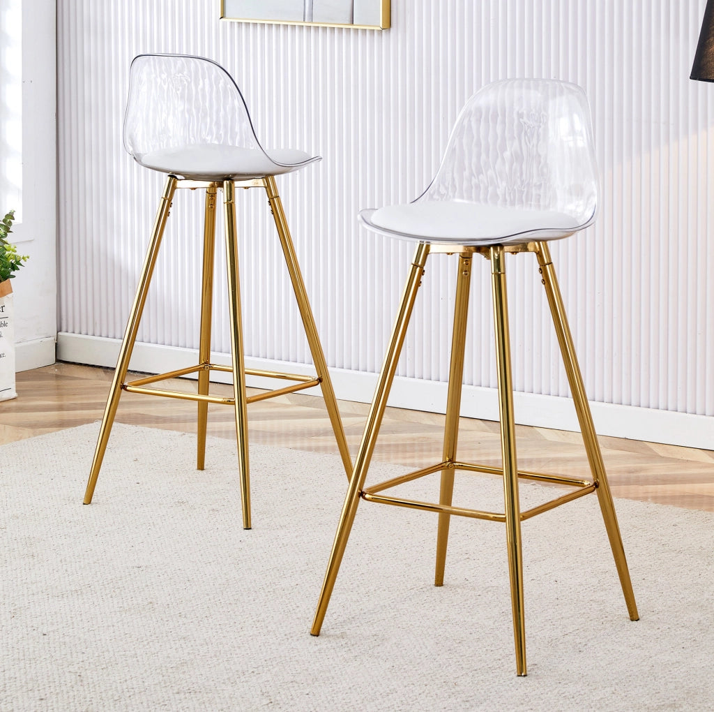 SGABELLI BAR Set da 2 pezzi Oro/Trasparente Metallo e Plastica
