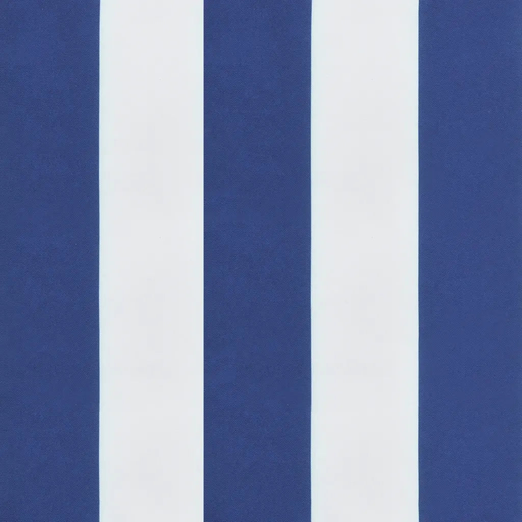 Cuscini Sedia Schienale Basso 6pz Strisce Bianche e Blu Tessuto 361321