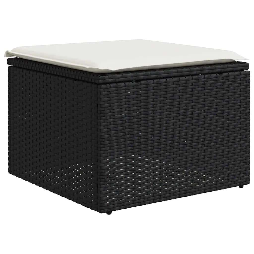 Set Divani da Giardino 11 pz con Cuscini in Polyrattan Nero 3226560