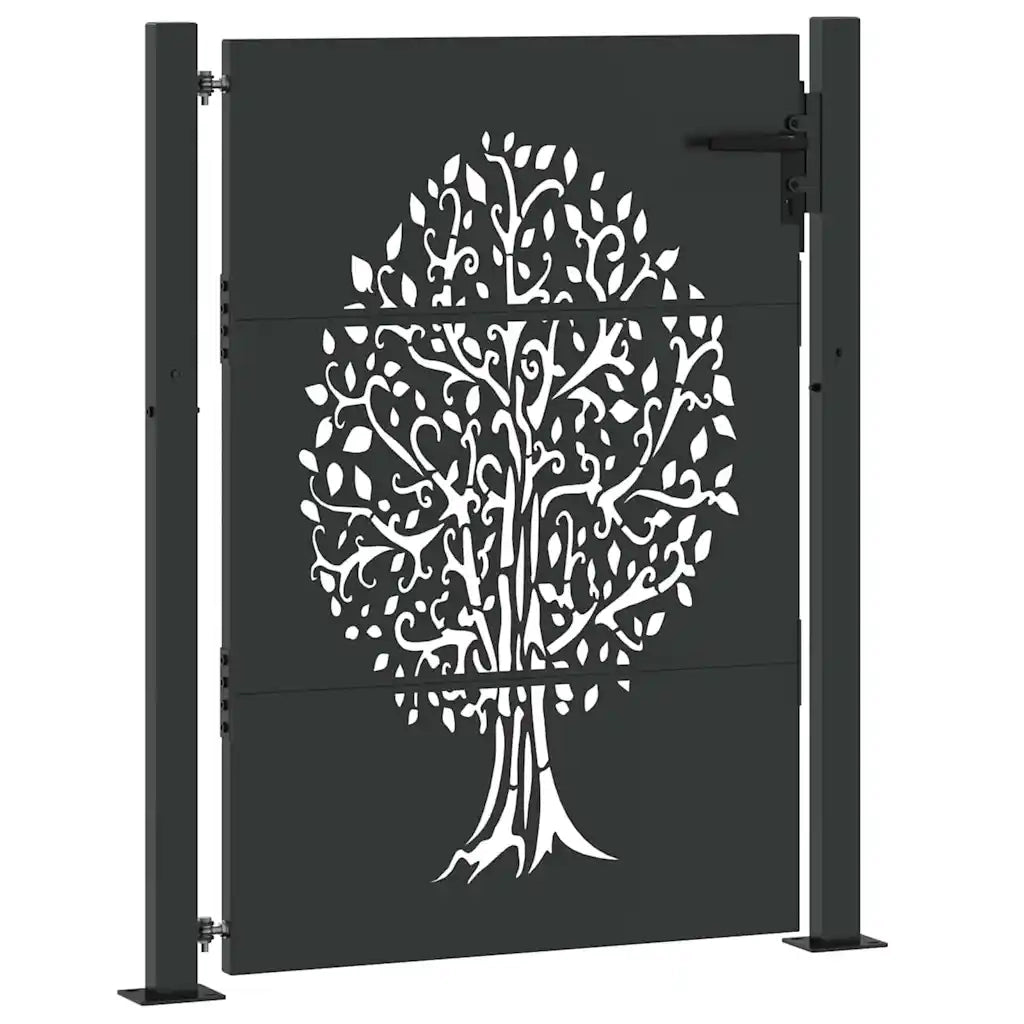 Cancello da giardino con blocco Nero 110 x 155 cm 42015886