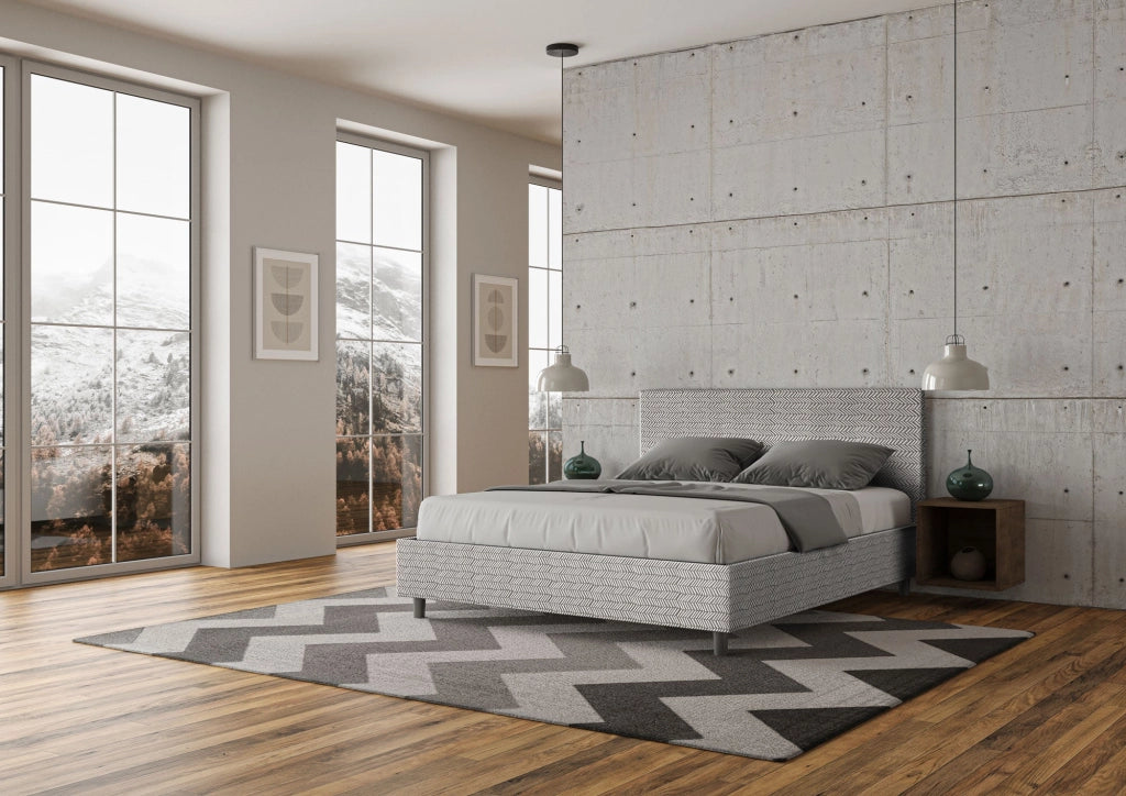 Letto Matrimoniale 160x190 cm con Rete e Contenitore Adele Aragona 1 Bianco