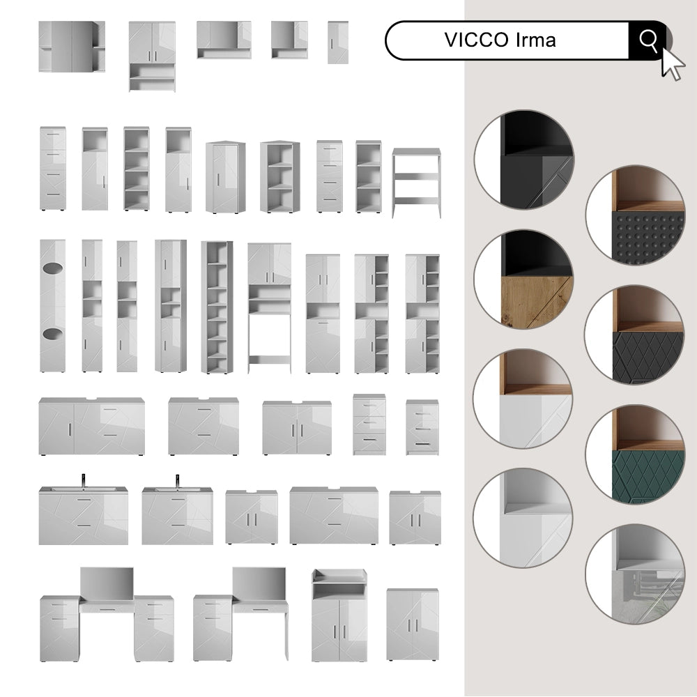 Vicco Set mobili bagno Quercia dorata/antracite 5 parti