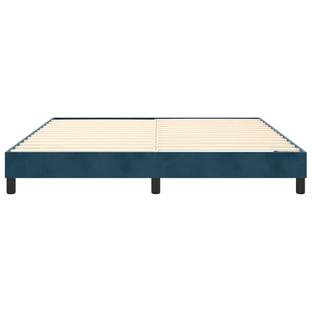 Struttura Letto a Rete a Molle Blu Scuro 160x200 cm in Velluto