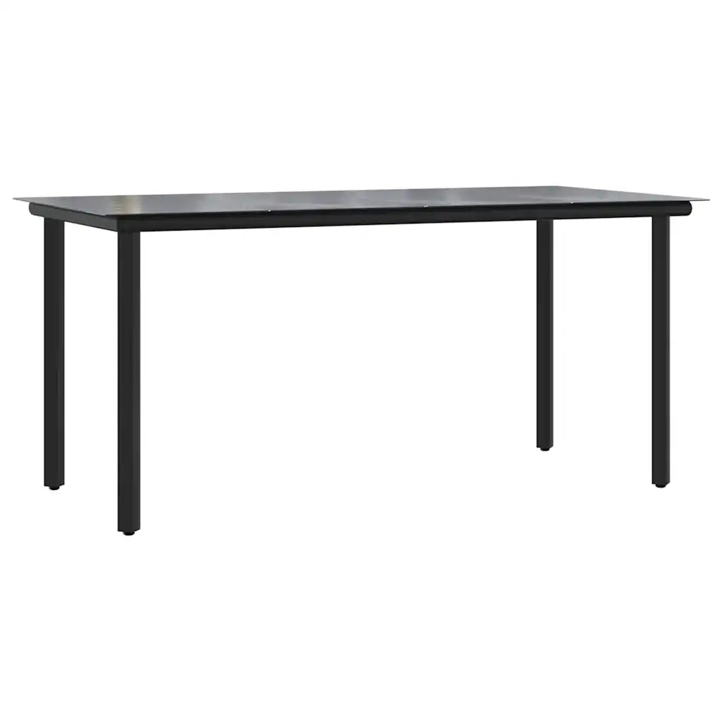 Set da Pranzo da Giardino 7 pz Nero e Marrone in Polyrattan 3156521