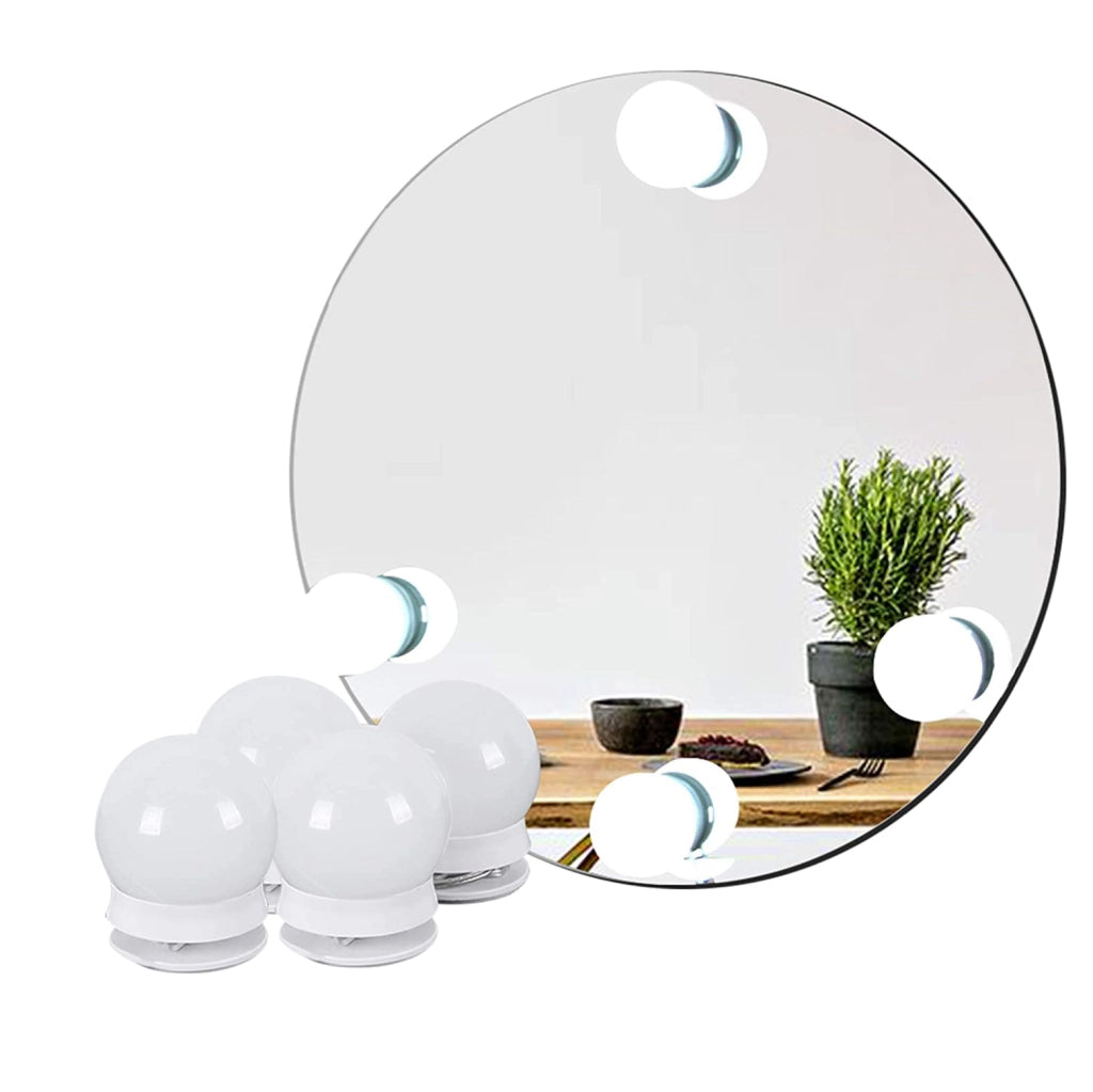 Set 4 Lampadine Led Luci per Specchio 3 Colori Intensità Regolabile USB