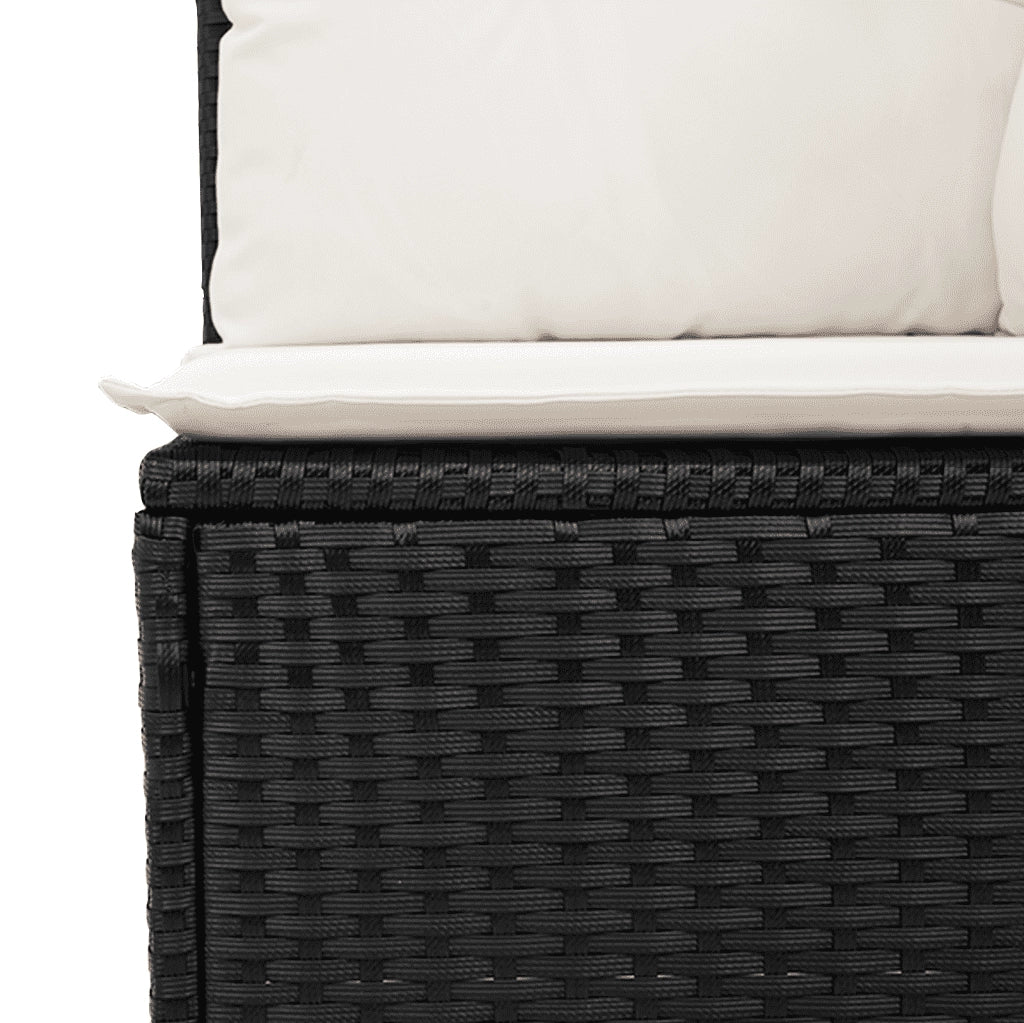 Set Divani da Giardino 10pz con Cuscini in Polyrattan Nero 3271896