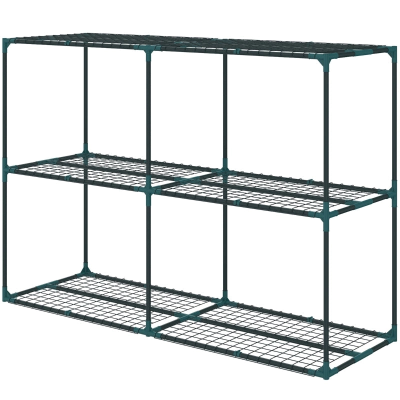 Portapiante a 3 ripiani 143x48x100 cm modulare verde scuro