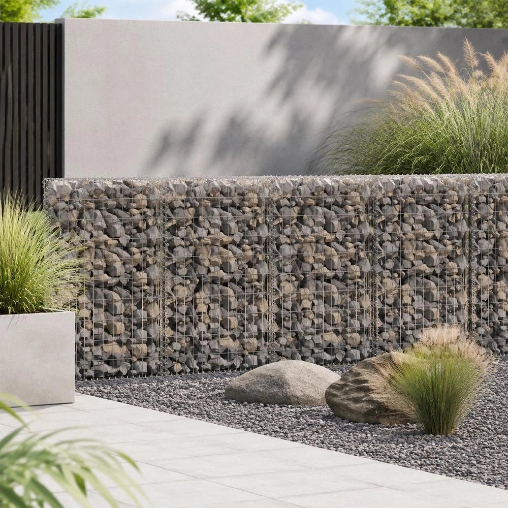 Gabion Wall With Cover, Galvanized Steel, 60x50x100 Cm
