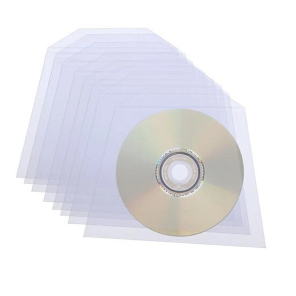 100 BUSTINE BUSTE CUSTODIE CON ALETTA PVC PER CD DVD VUOTE TRASPARENTI PROTEGGI