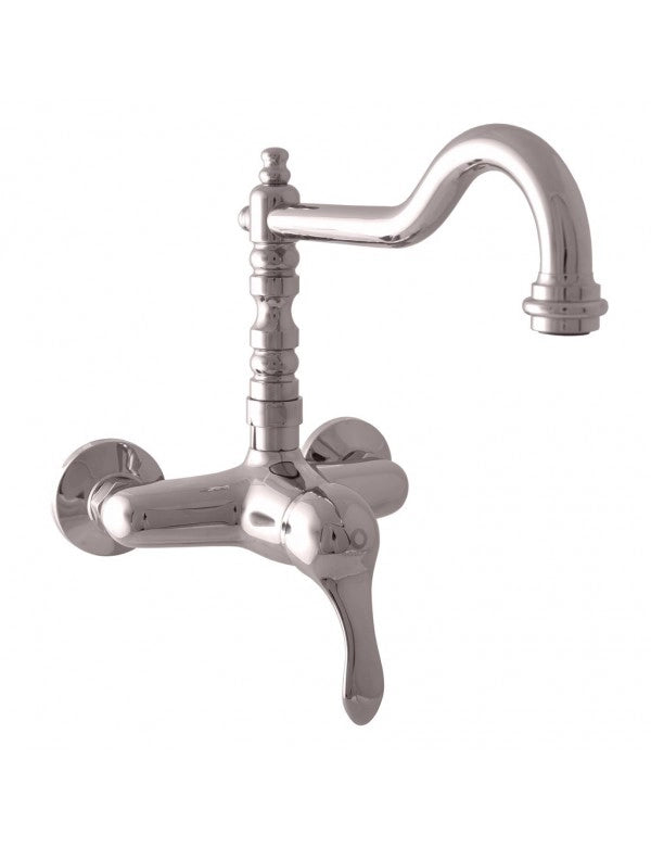 LABE miscelatore lavabo retrò a parete in ottone cromato