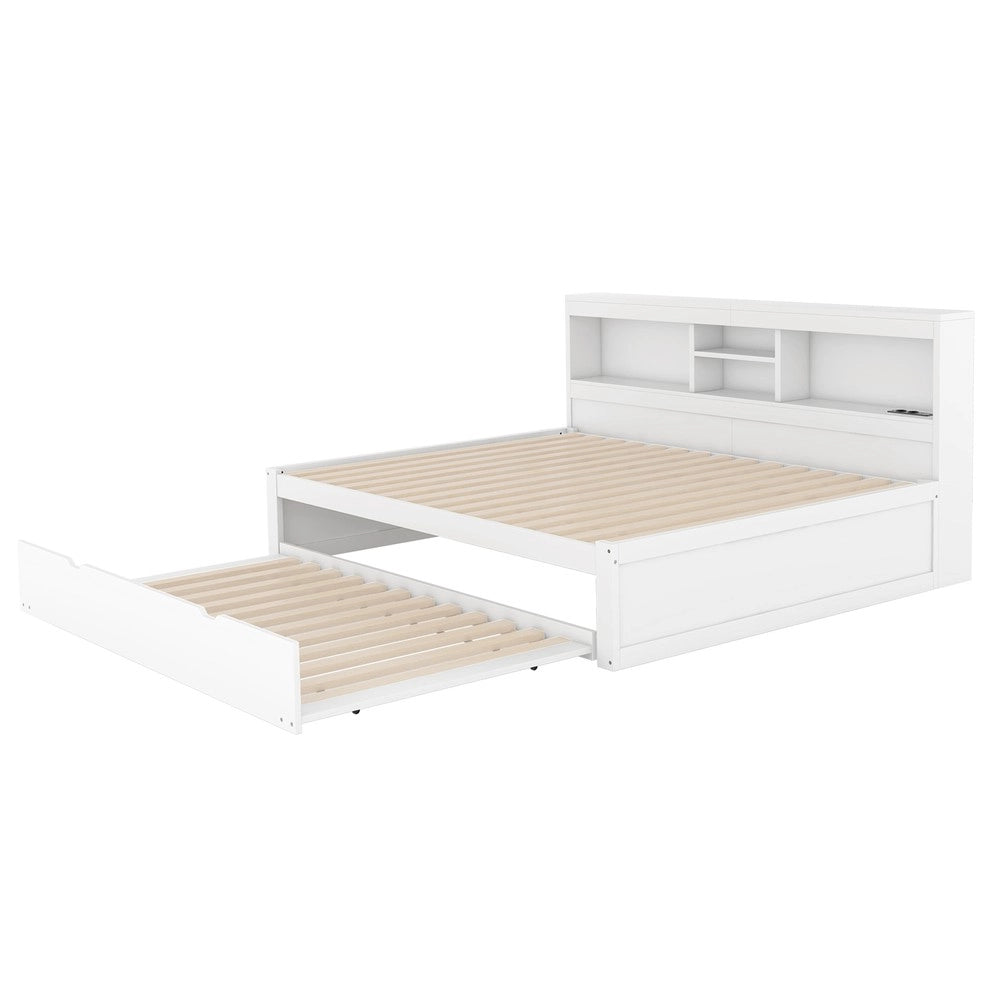 Letto Divano con LED e Contenitore ¨C MINIMAL ¨C Bianco 140x200