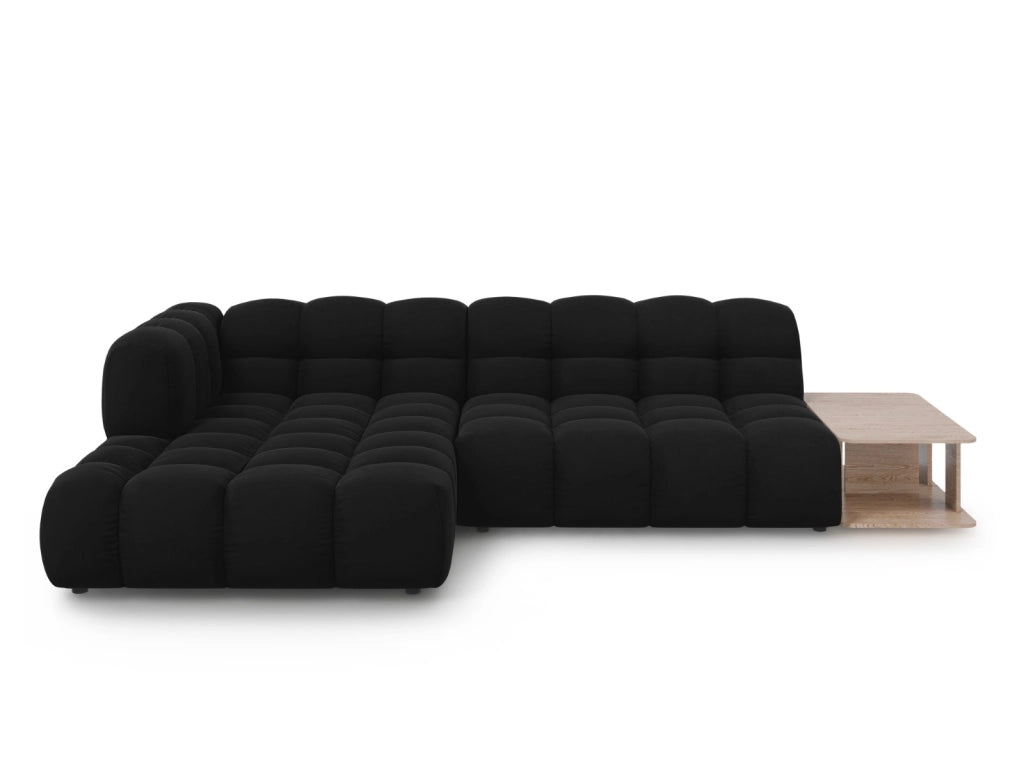 Cosmopolitan Design - Divano angolare modulare sinistro "Sky" 4 posti in velluto nero 