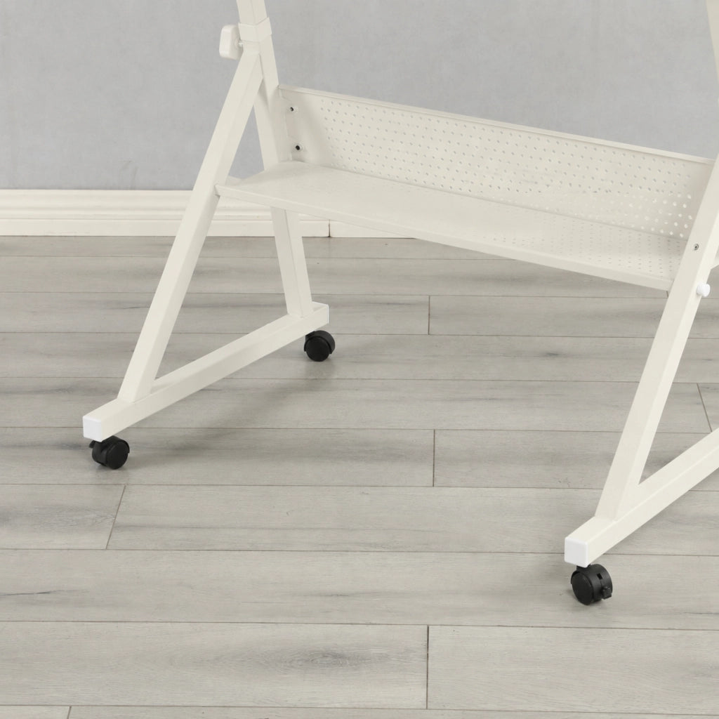 Tavolo per puzzle regolabile in altezza e inclinazione in MDF e metallo bianco