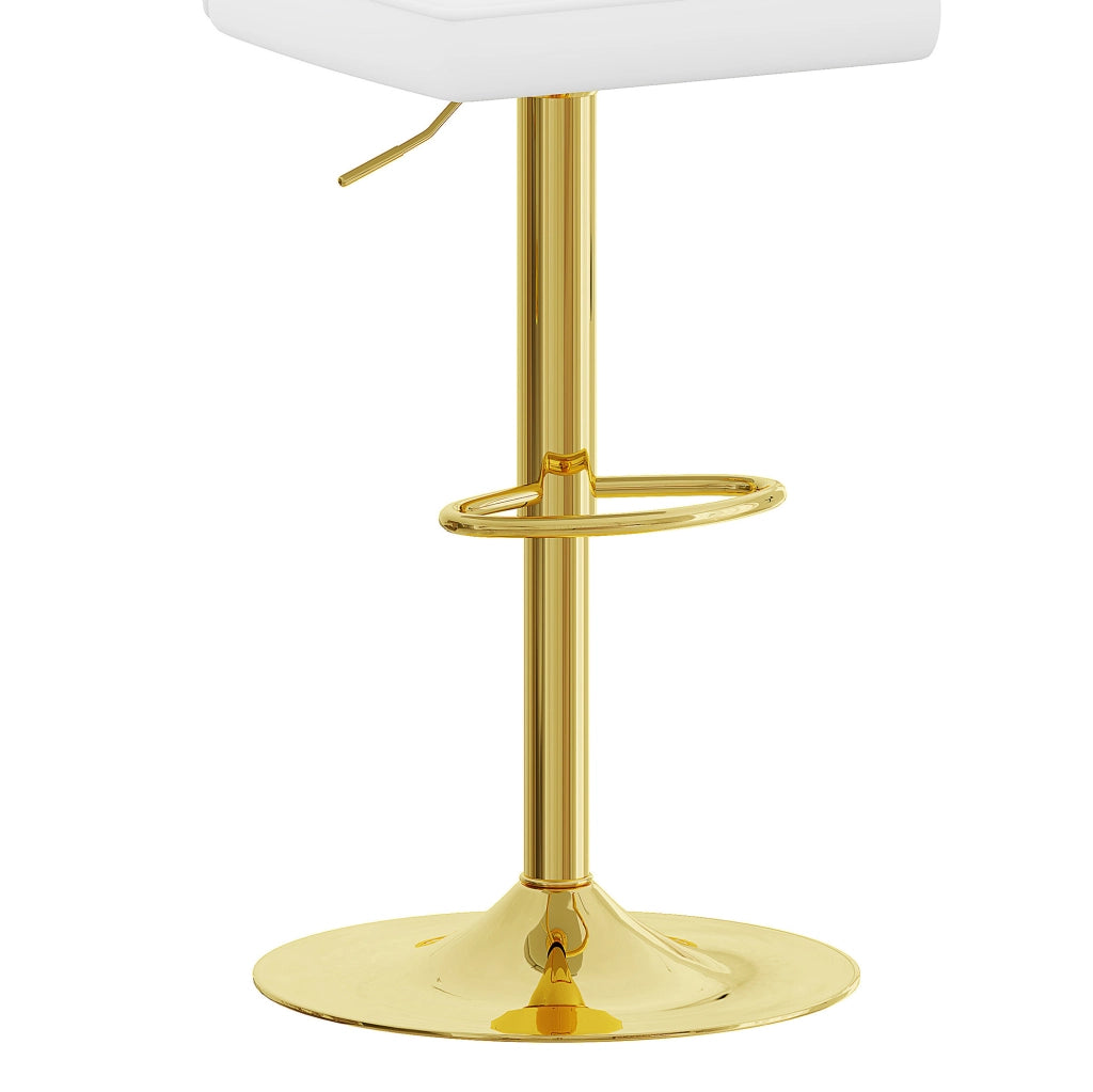 SGABELLO BAR Regolabile 95,5-117,5 cm Bianco/Oro Set da 2 pezzi