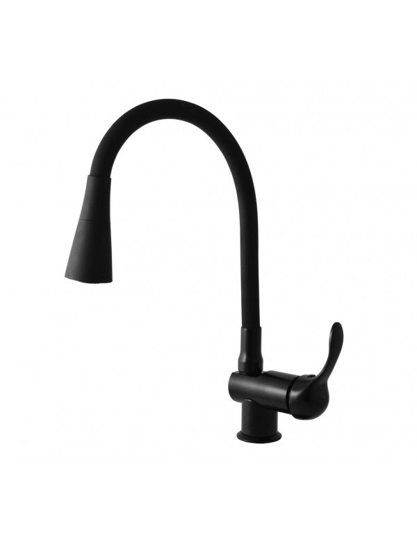 Miscelatore flessibile LABE per lavello in memory foam in ottone nero
