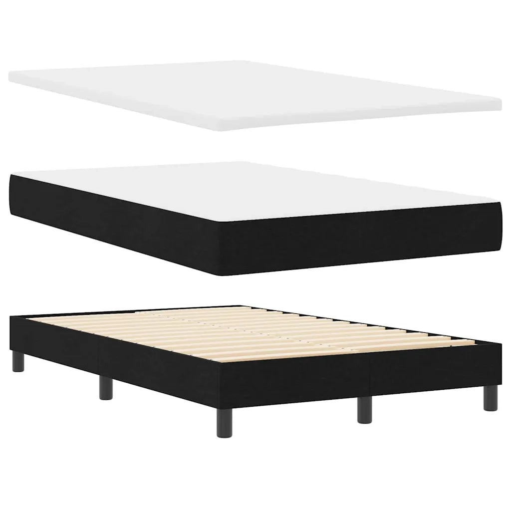 Letto a molle con strisce LED Nero 120 x 190 cm Tessuto 3342116