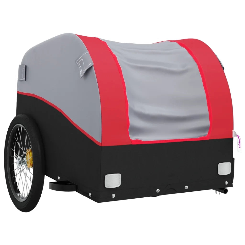 Rimorchio da Bici Nero e Rosso 45 kg in Ferro 94125