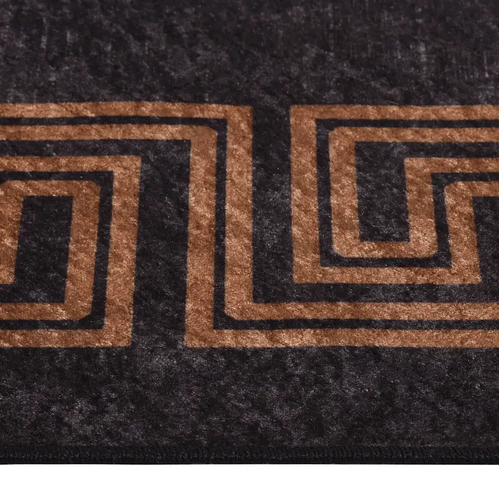 Tappeto Lavabile 80x300 cm Nero e Oro 337929