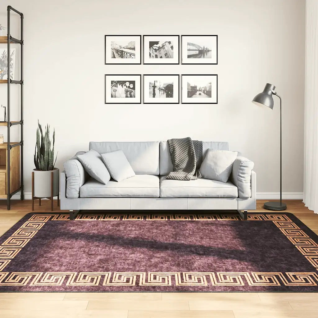 Tappeto Lavabile 160x230 cm Nero e Oro 337931
