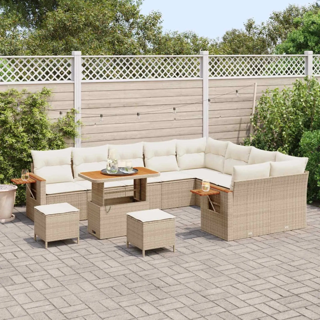Set Divano da Giardino 12 pcs Beige polyrattan 3363086