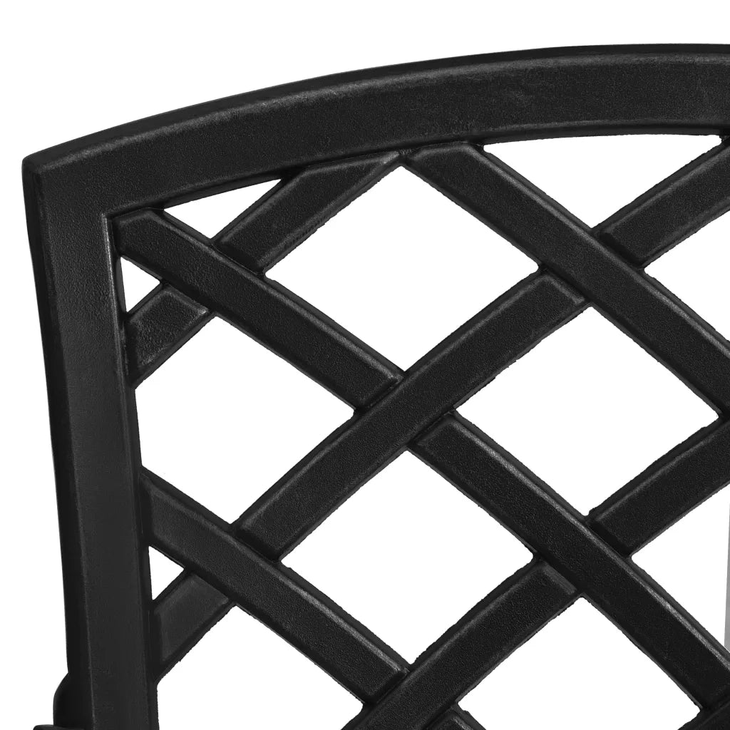 Set da Pranzo da Giardino 5 pz Nero in Alluminio Pressofuso 3216350