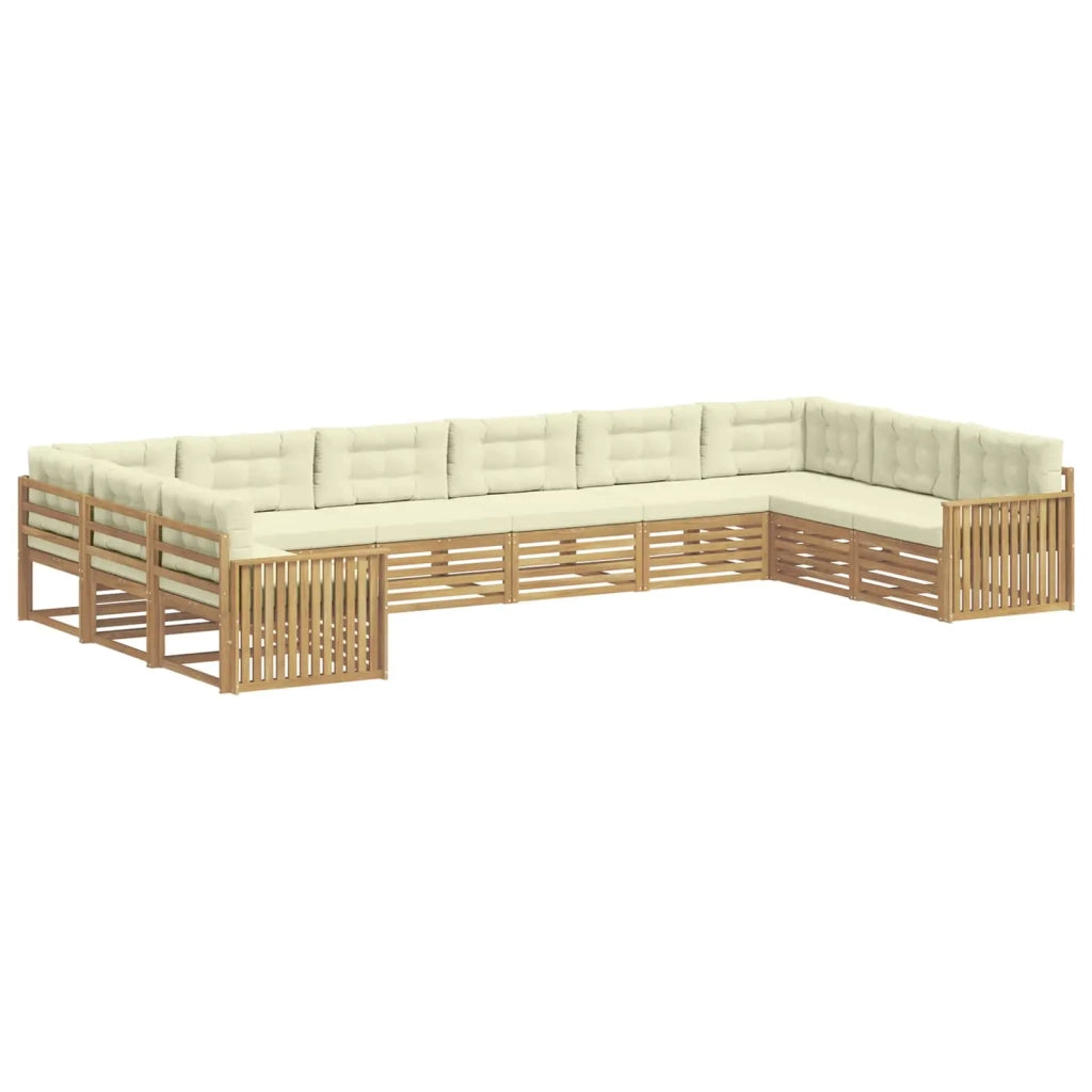 Set divani 10 pz Bianco e Crema Polyester 3391230