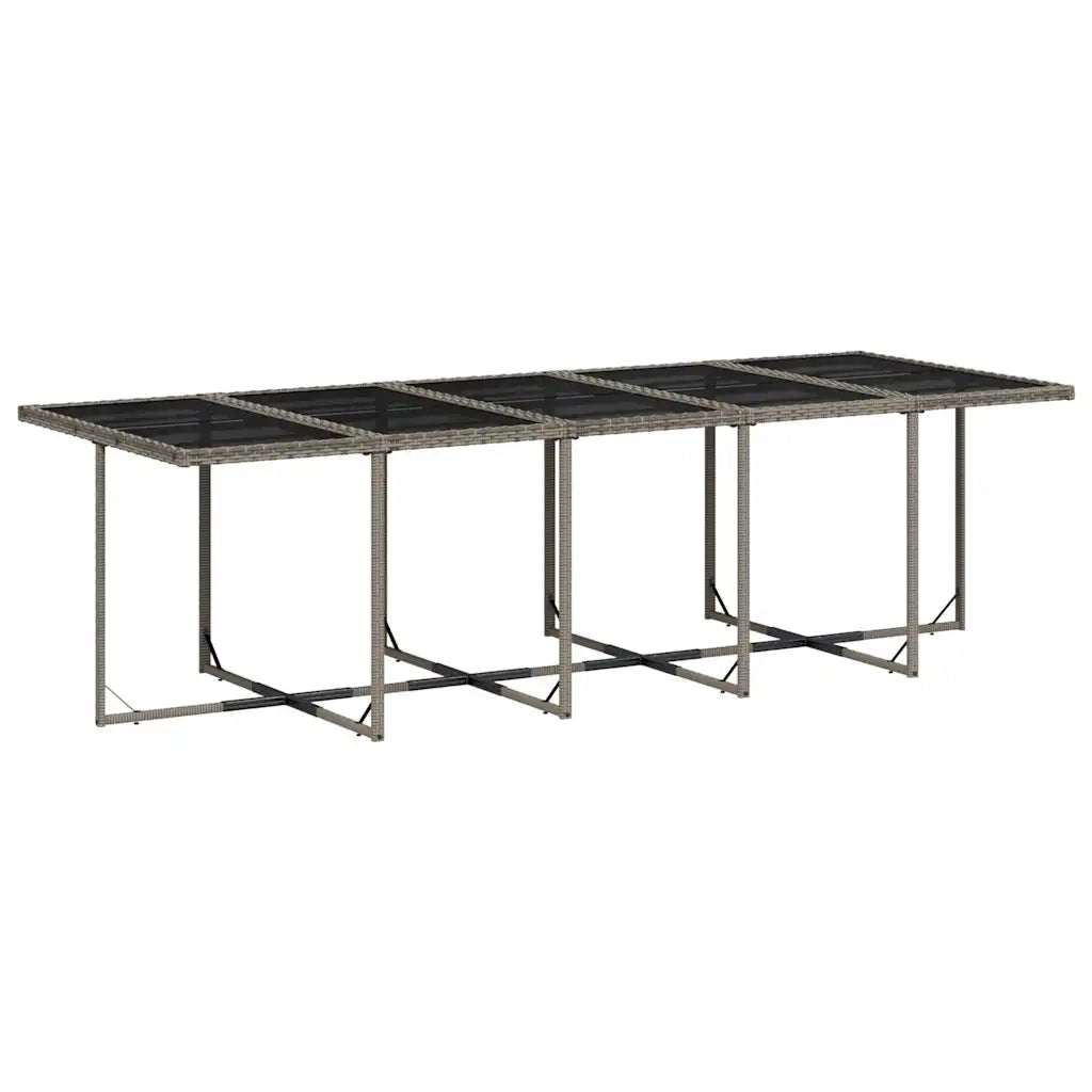 Set da Pranzo da Giardino 15 pz con Cuscini Grigio Polyrattan 3211592