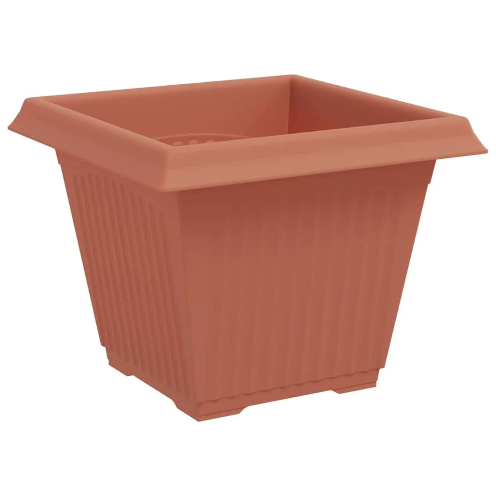 Set di 24 vasi da fiori quadrati 43 x 43 x 33,5 cm design minimalista versatile in plastica rosso mattone 02_0059372