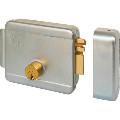 SERRATURA CANCELLO APPLICARE ELETTRICA 680 YALE - ZINC C.TONDO FISSO+SCR+TETT E.MM 70 DX- 1 pezzi