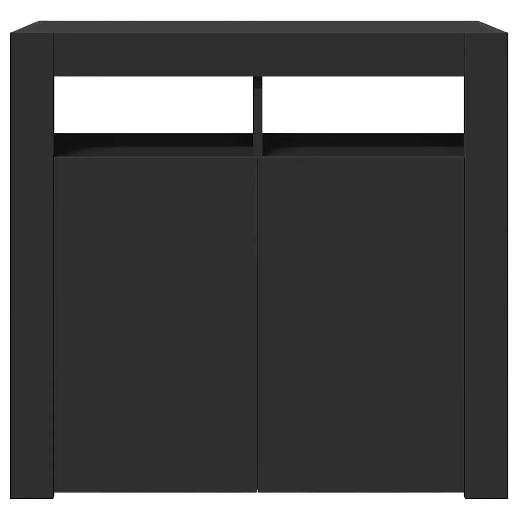 Credenza con Luci LED Nera 80x35x75 cm 804329
