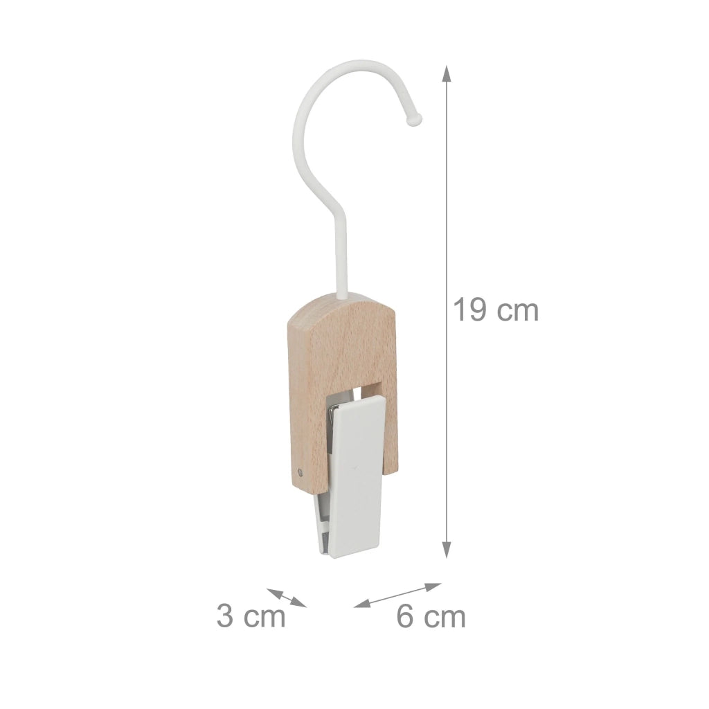 Set di 5 grucce con molletta moderne per vestiti 19 x 6 x 3 cm in metallo bianco 13_0013021