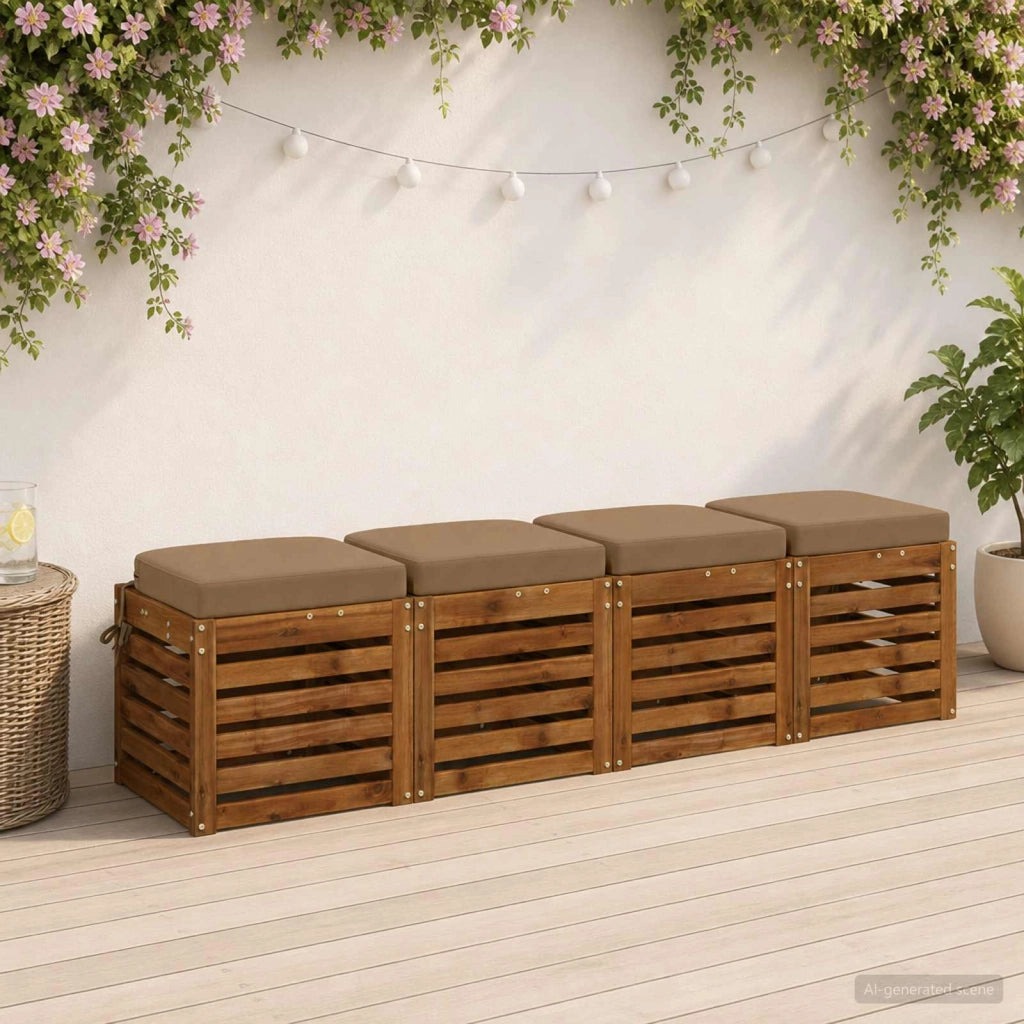 Cuscini per sedile a 4 pezzi SOEST 4 pz 100% Poliestere Tortora 945218