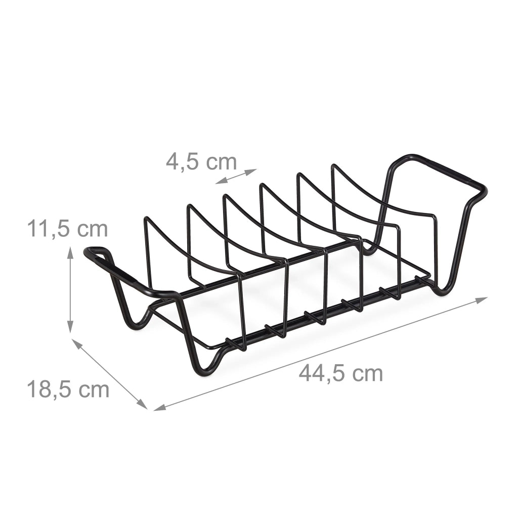 Supporto per costine da barbecue 30 x 20 x 10 cm cottura uniforme comodo trasporto in acciaio inossidabile argentato 13_0011943